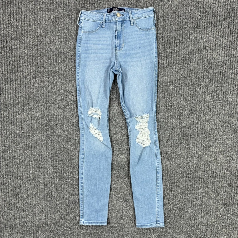 Hollister High Rise Jean Legging Womens 3S Blue Distressed Denim Advance Stretch